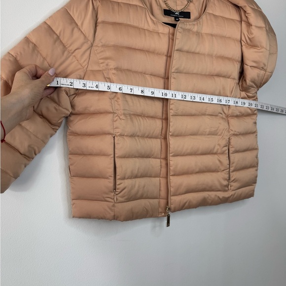 Elisabetta Franchi Peach Quilted Crop Coat - Size 46 (US 10) - Picture 12 of 17